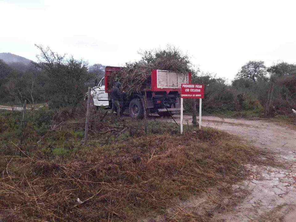 Increíble: en Los Aromos siguen llevando poda cuando el predio aún sigue humeando