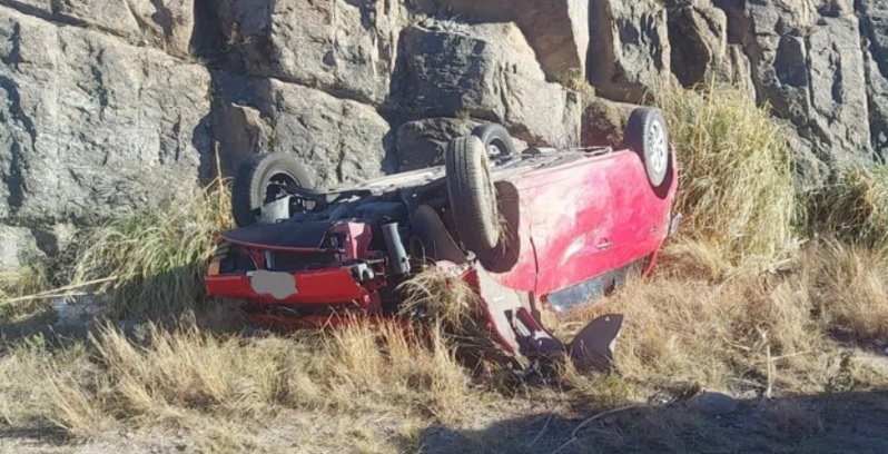 Otra vez en Altas Cumbres: un auto perdió el control y se dio vuelta