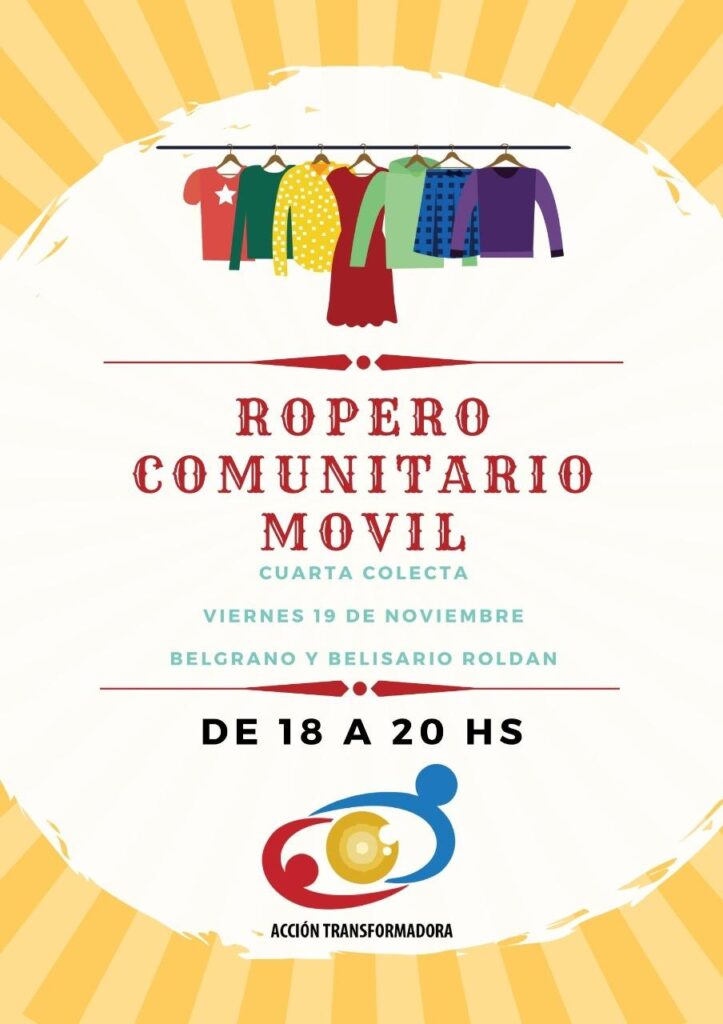 Este viernes se realizará la cuarta colecta del Ropero Comunitario móvil