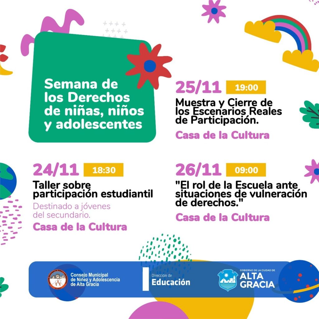Del 24 al 26 de noviembre será la semana por los derechos de niñas, niños y adolescentes
