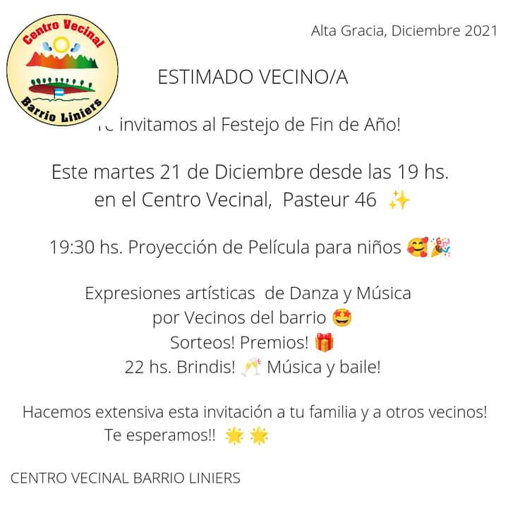 El Centro Vecinal de Barrio Liniers despide el año con un gran festejo