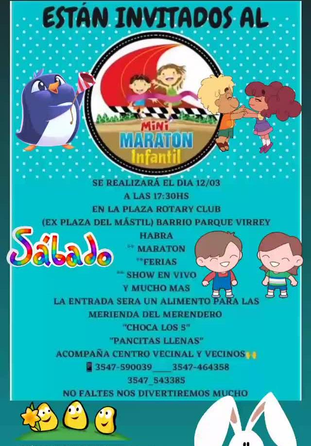 Esta tarde se llevará a cabo la primera Mini Maratón Infantil de Barrio Parque Virrey Este