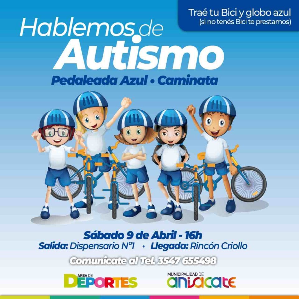Hablemos de Autismo: se viene la “Pedaleada azul” en Anisacate