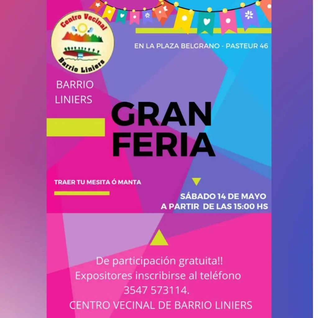 El Centro Vecinal de Barrio Liniers organiza una gran feria barrial
