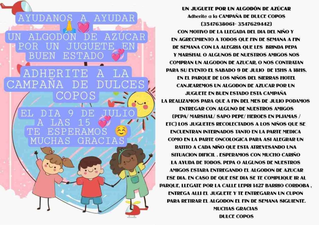 "Dulces Copos" lanzó su campaña solidaria para el Día del Niño