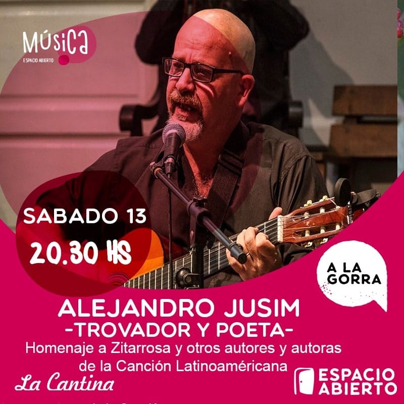 Noche musical en el Espacio Abierto: se presentará el trovador Alejandro Jusim