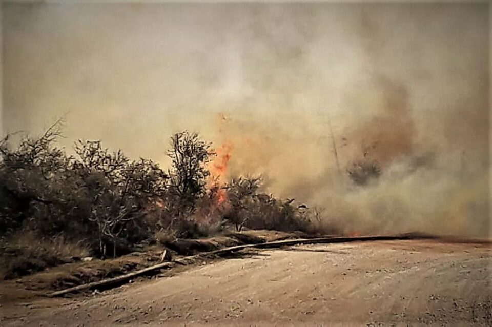 Bomberos combaten un incendio iniciado anoche en Quebrada del Condorito
