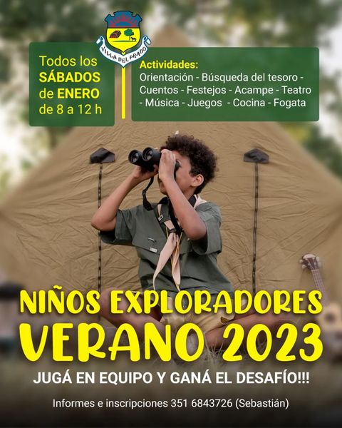 Verano en Villa del Prado: Convocan a formar parte de "niños exploradores"