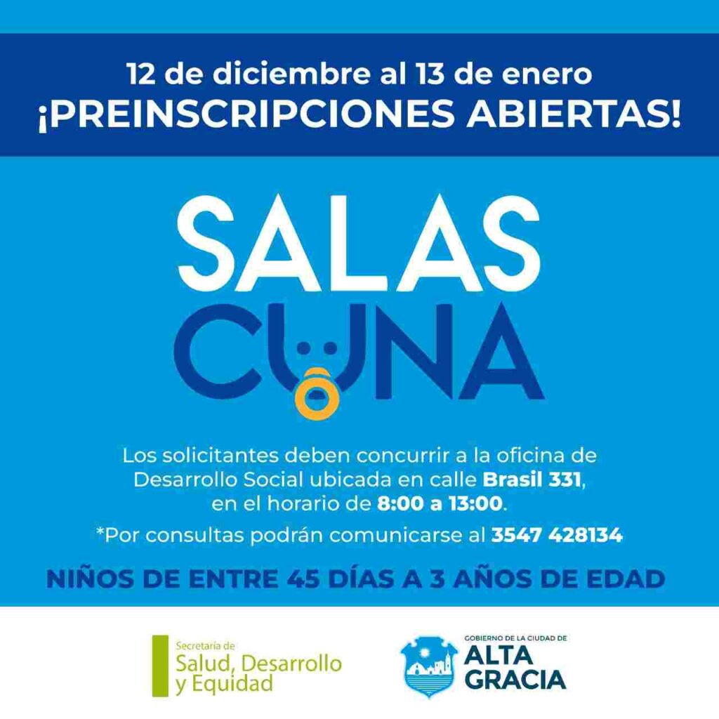 Salas Cuna: Hasta el 13 de enero se encuentran abiertas las preinscripciones