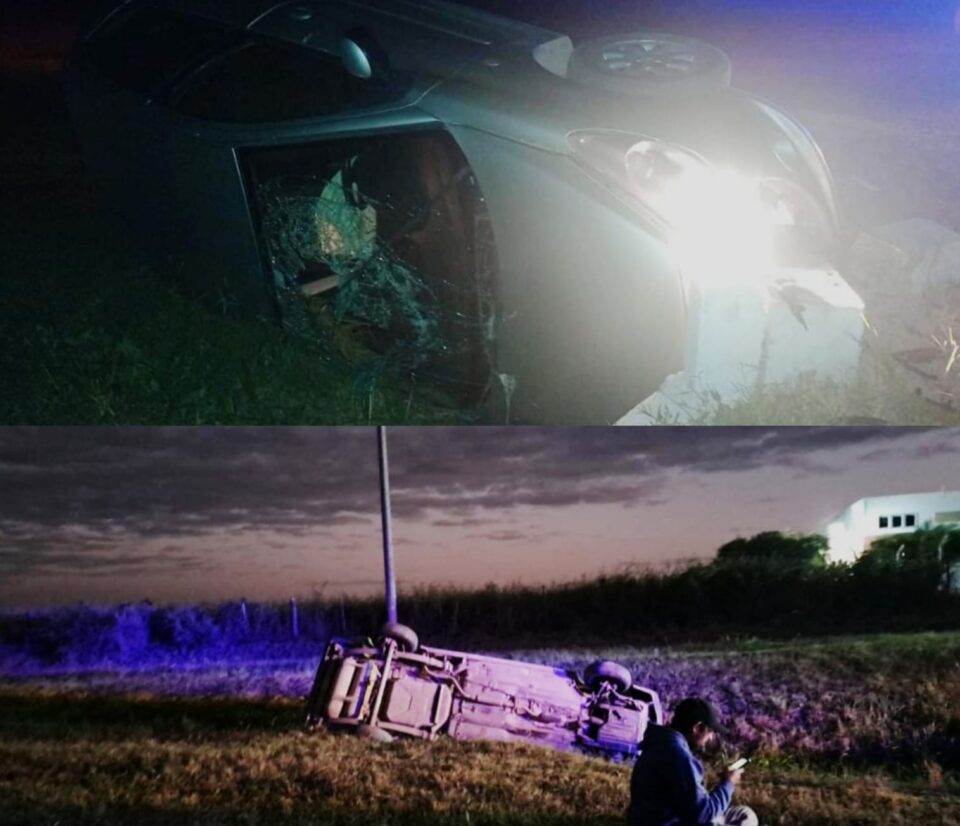 Impresionante vuelco de dos vehículos en Ruta C-45