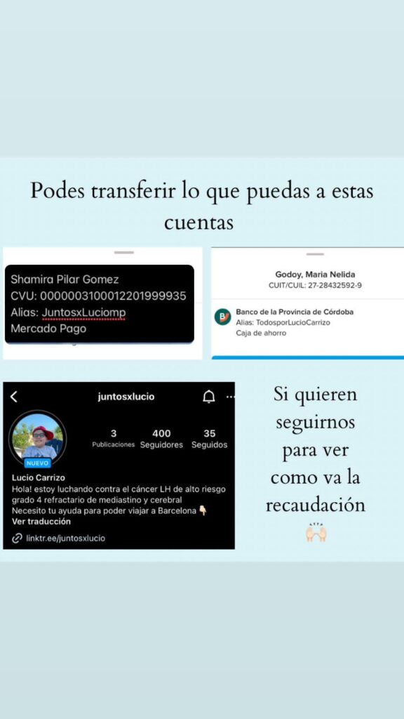 Organizan un gran locro a beneficio de Lucio Carrizo