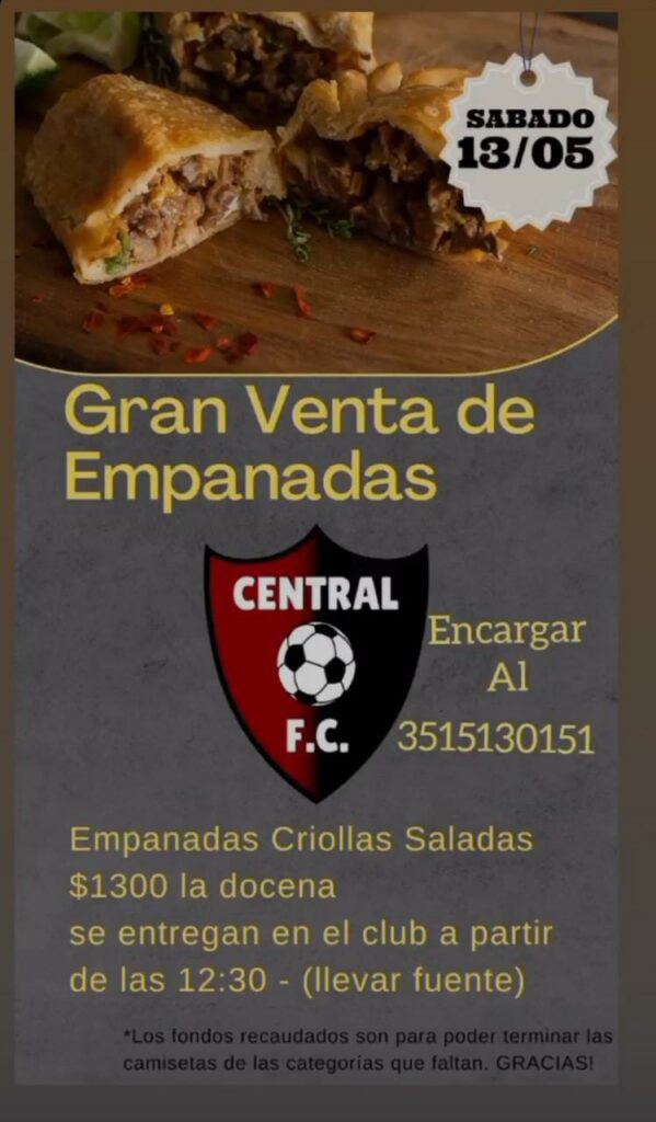Central Fútbol Club realiza una venta de empanadas para recaudar fondos