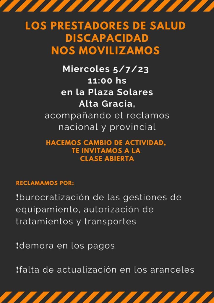 Prestadores de salud en discapacidad convocan a una gran movilización