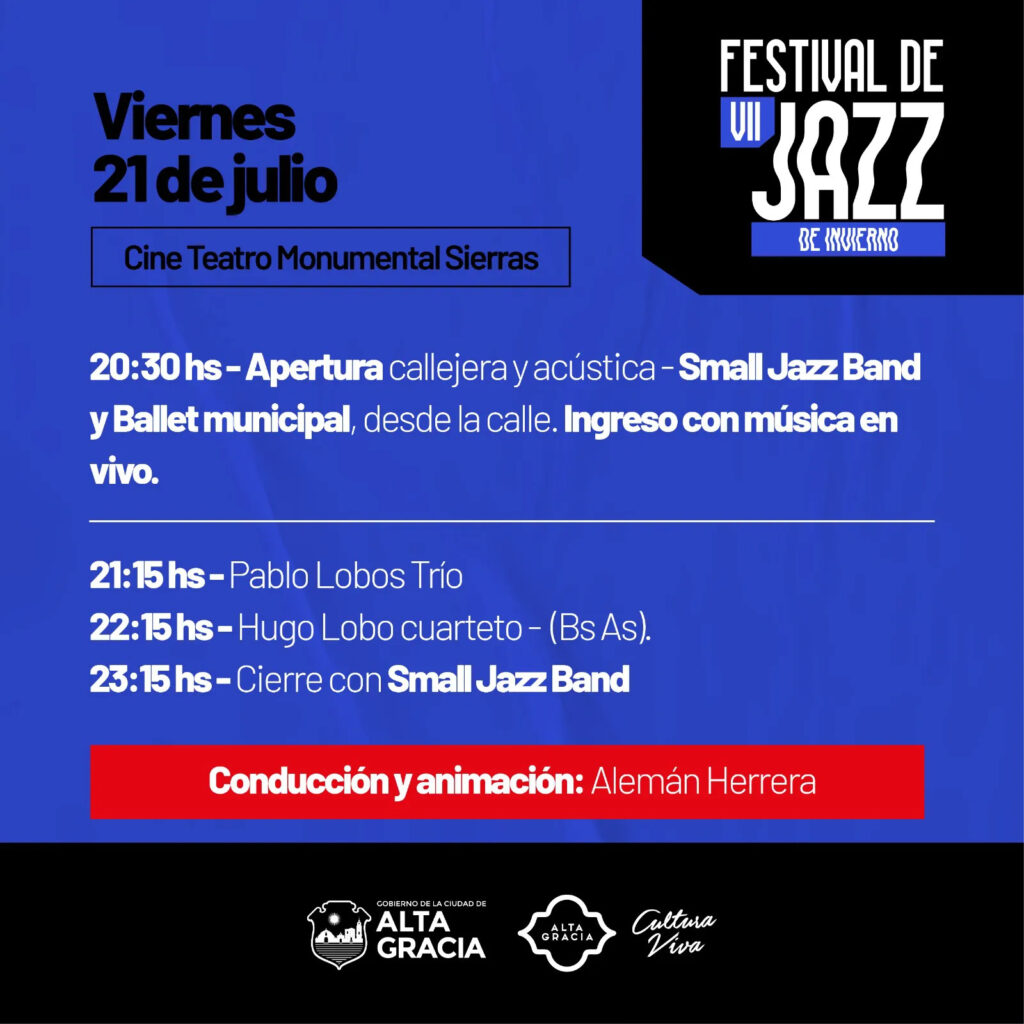Alta Gracia vuelve a recibir al "Festival de Jazz de Invierno"