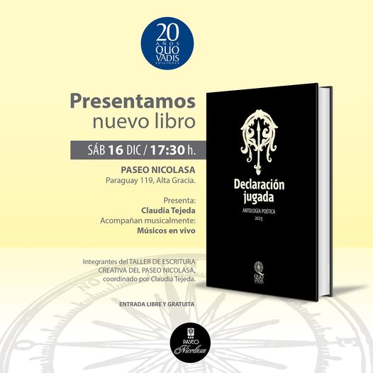 Presentan "Declaración Jugada", el nuevo libro de poesía coordinado por Claudia Tejeda
