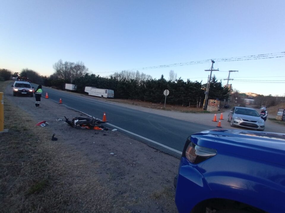 Un motociclista acabó herido en un accidente en Malagueño