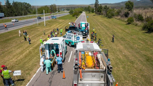Llevaron a cabo un simulacro de siniestro en la Autopista Córdoba-Carlos Paz