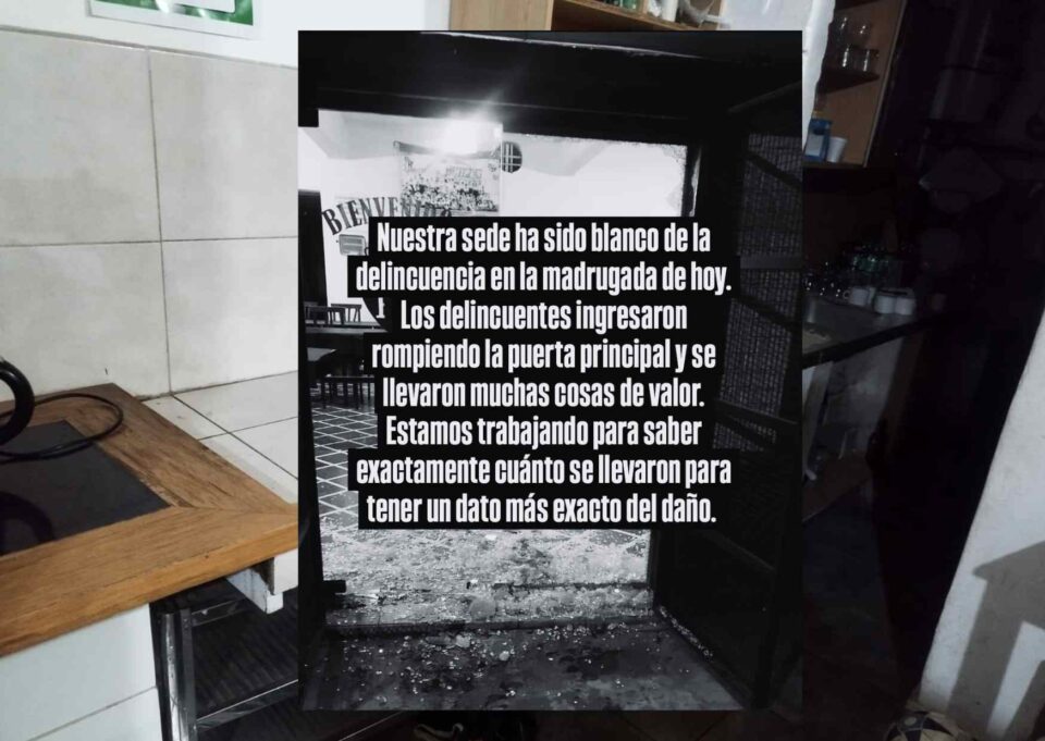 Robaron en el Club Sporting: rompieron la puerta principal y se llevaron objetos de valor
