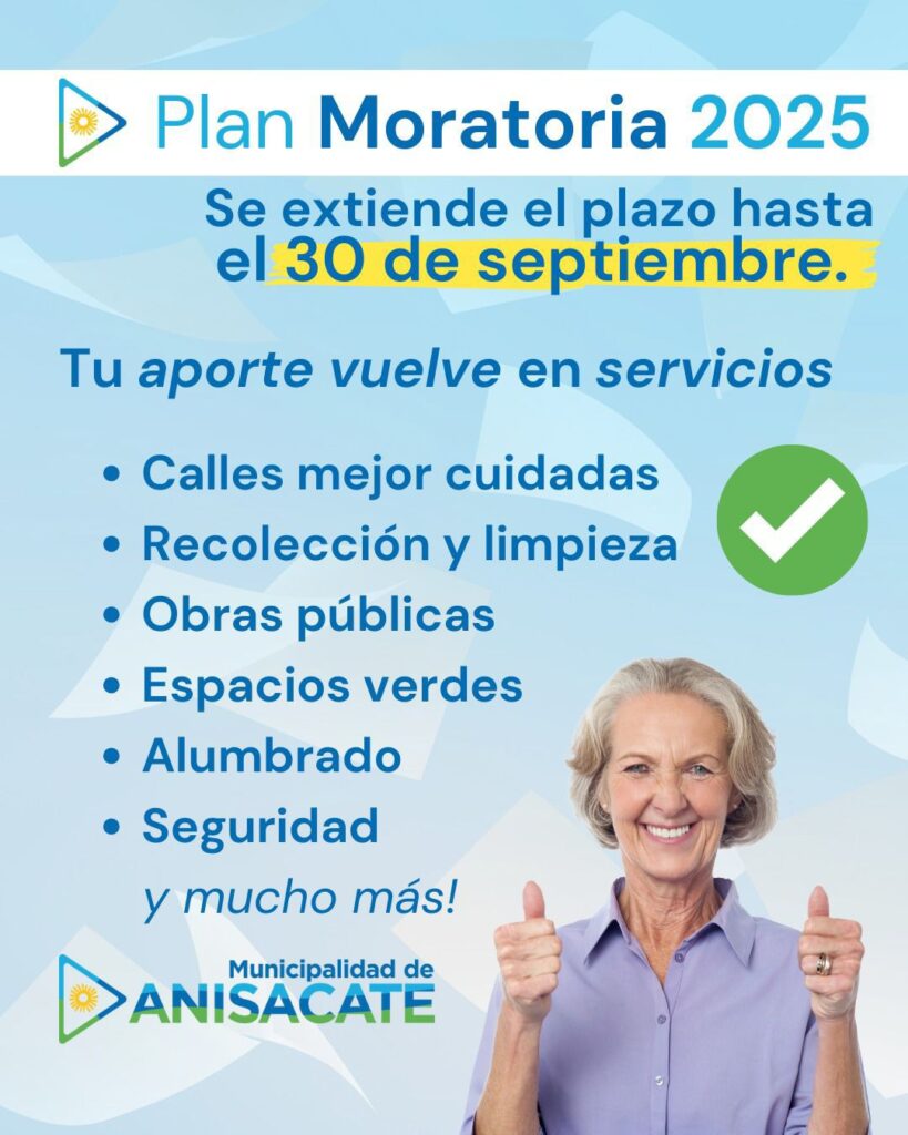 La Municipalidad de Anisacate extendió la moratoria 2025