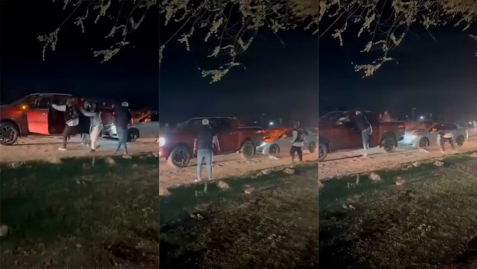 Piñas, patadas y choque con una camioneta en una pelea en los festejos de la primavera