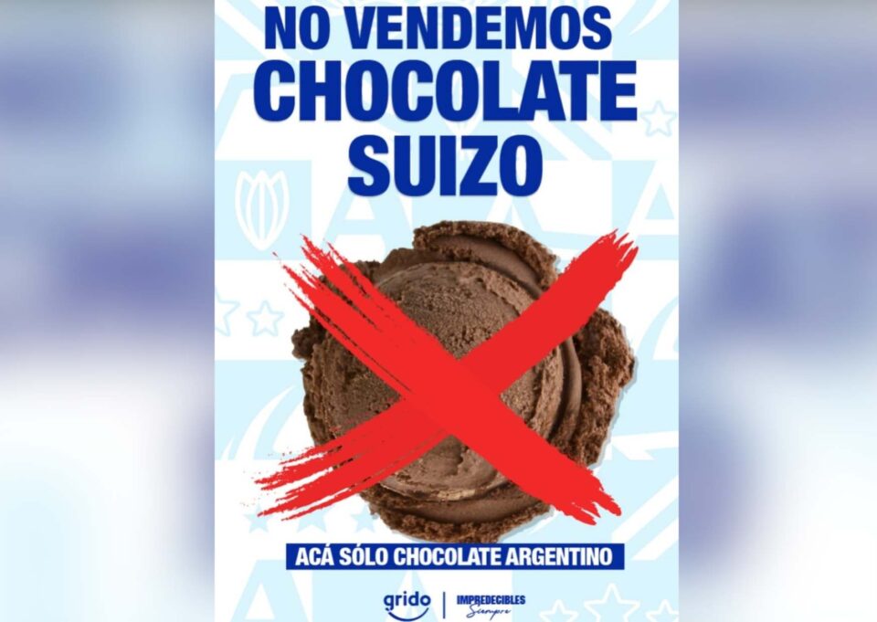Grido se sube al clima mundialista y suspende el chocolate suizo